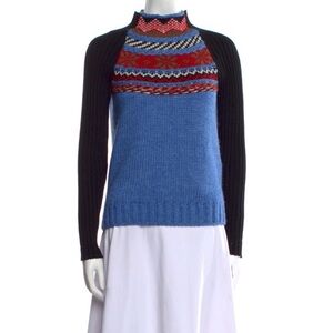 Maje Wool and Knit Color-block Sweater
